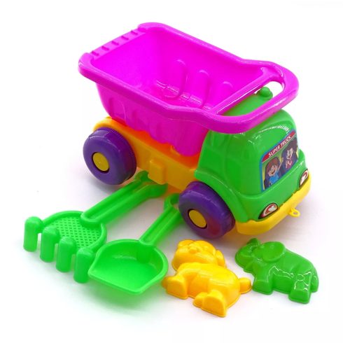 Homokozó szett dömperrel hálóban, 82313