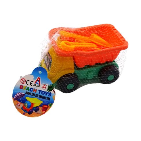 Homokozó szett dömperrel hálóban, 82313