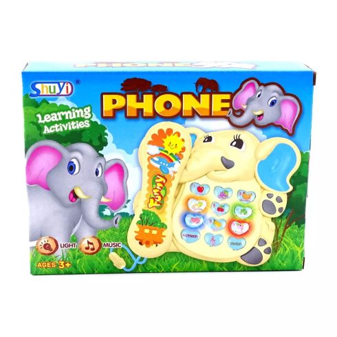 Telefon dobozban - elefánt - elemes - 82486
