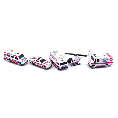 Mentő jármű dobozban - 5 darabos szett - 82588