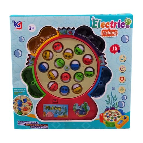 Mágneses horgász játékszett dobozban, elemes, 82817