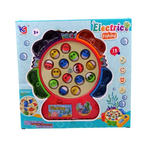 Mágneses horgász játékszett dobozban, elemes, 82817