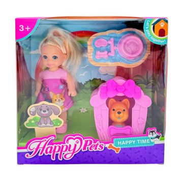 Baba játékszett kutyával dobozban, 82923