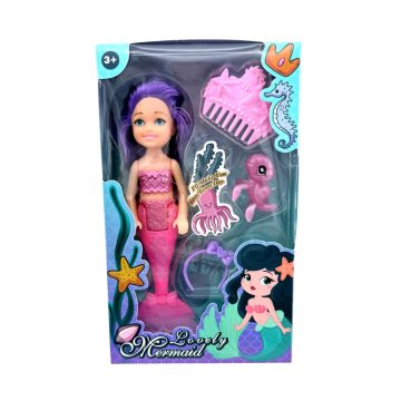 Sellő baba játékszett kiegészítőkkel dobozban, 82924