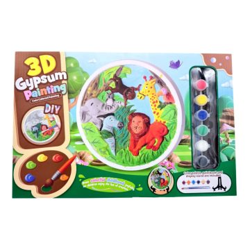 Gipszkifestő játékszett dobozban, vadállatok, 82930