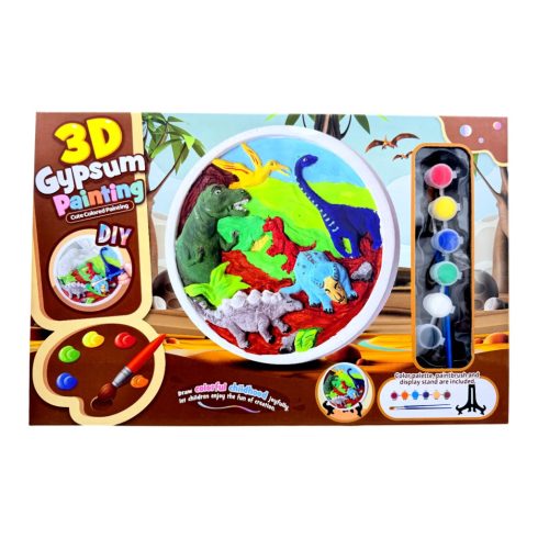 Gipszkifestő játékszett dobozban, dínók, 82931