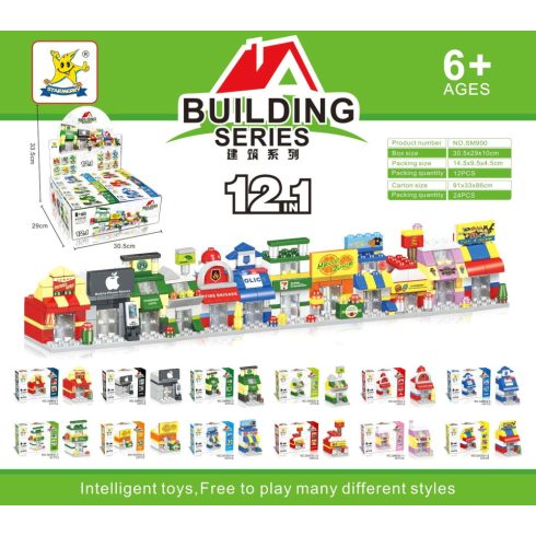 Építőjáték dobozban - épületek - 90166