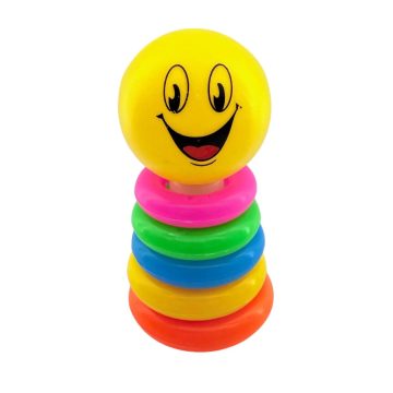 Smiley figurás toronyépítő játék hálóban - 90682
